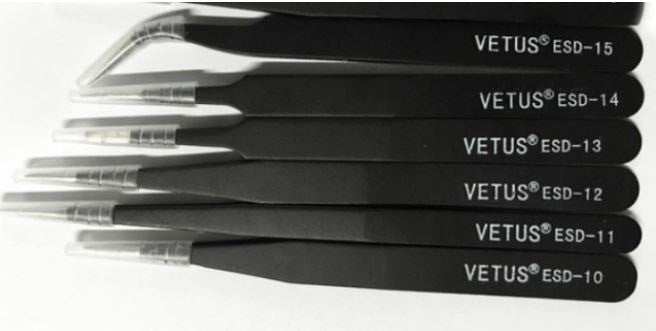 Tweezers 6 pcs antistatic