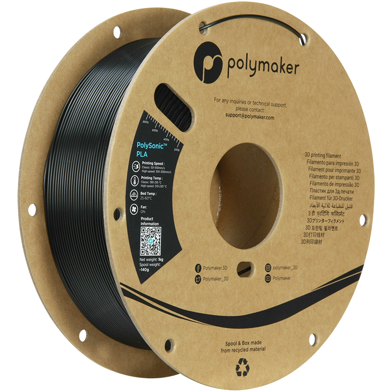 Polysonic PLA Svart - High speed filament