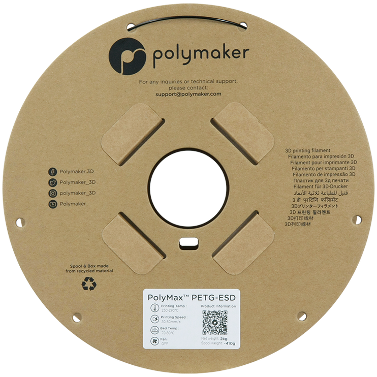 Polymax PETG-ESD 2KG Black