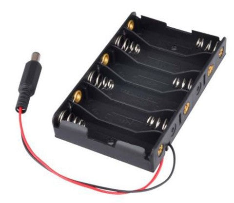 Batterihållare svart 6st AA