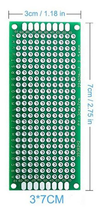 PCB med lödnngspunkter 3*7CM