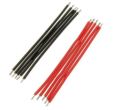 Kabler rød-svart 23cm 100stk