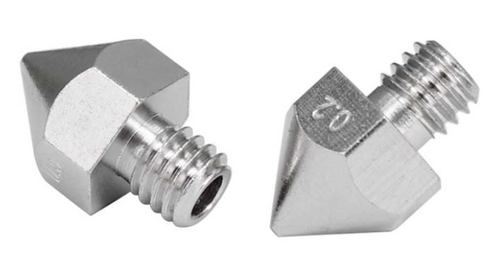 MK8 lång gänga, Nickel plätterad nozzle 0.5mm ,1.75mm